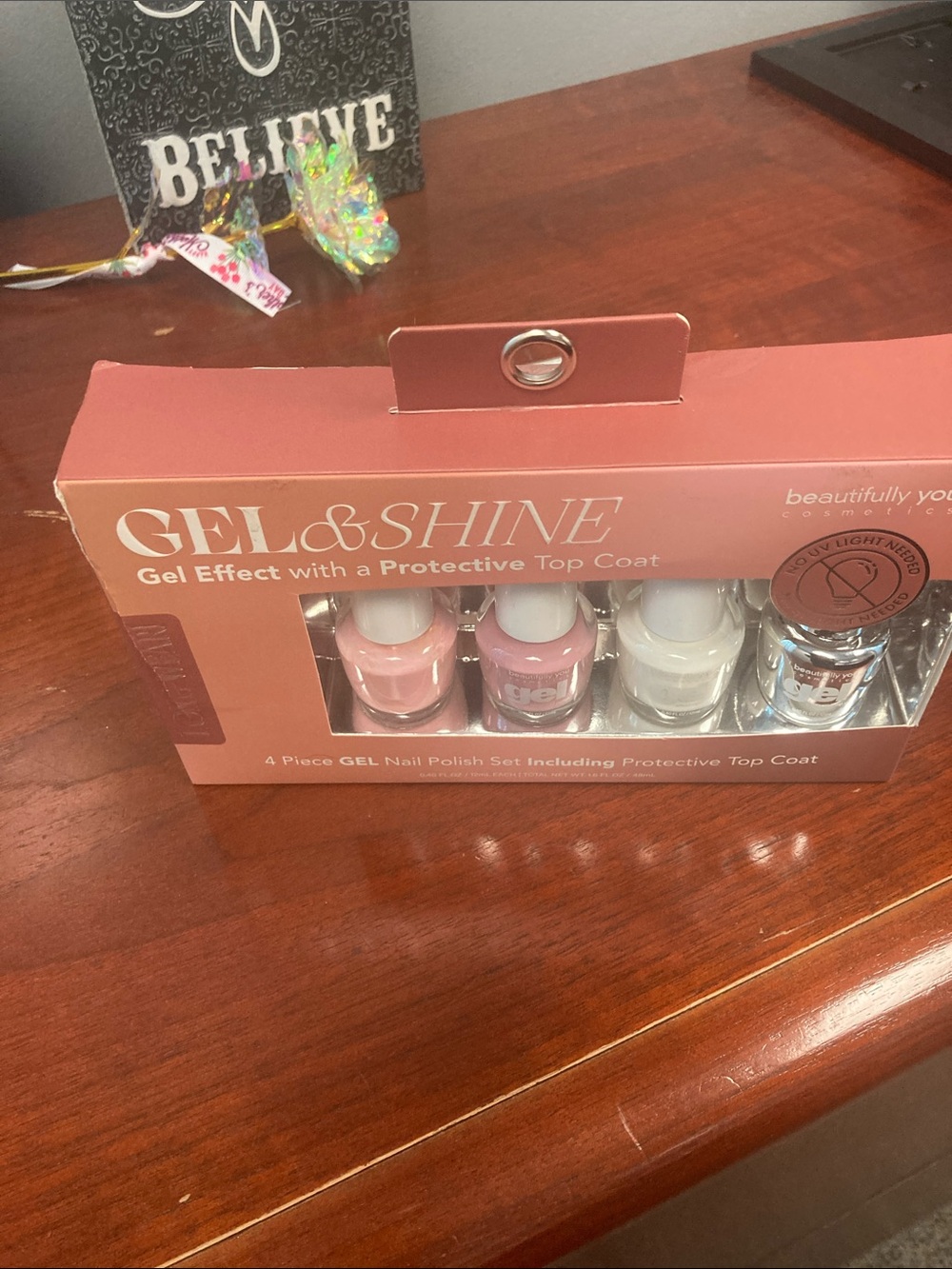 Gel & Shine 4-Piece Gel Nail Polish Set - Pink Netural.